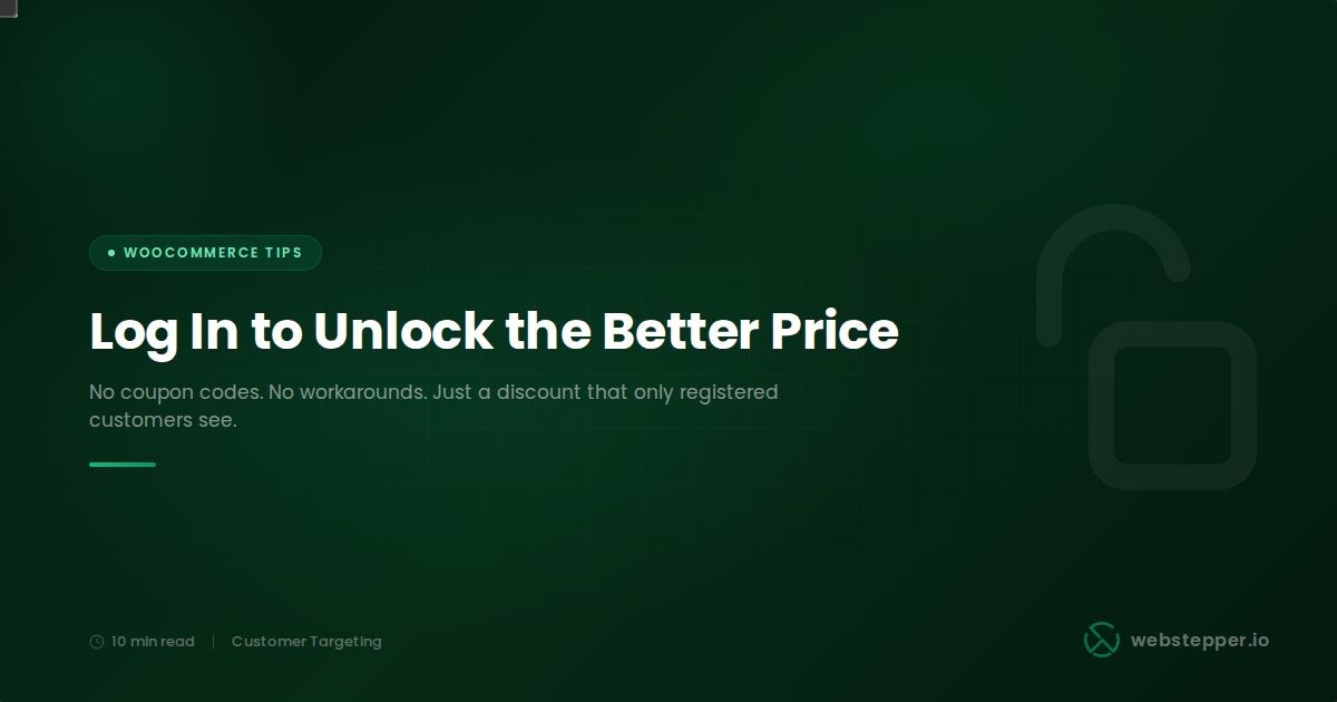 How to Offer a WooCommerce Discount to Only Logged-In Customers (Without Coupons)