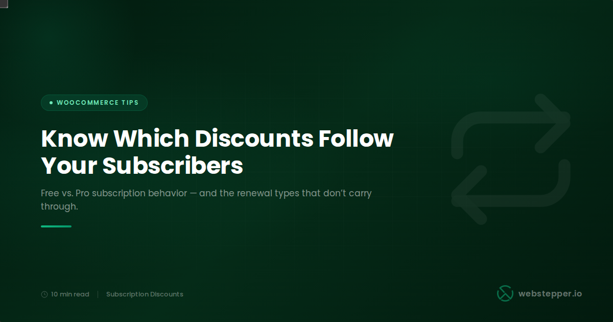 SCD + WooCommerce Subscriptions: Which Discount Types Apply to Renewals