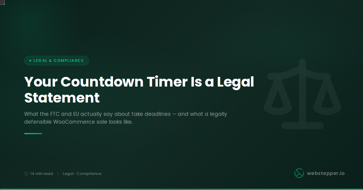 WooCommerce Countdown Timers and Sale Deadlines: What the FTC and EU Actually Think