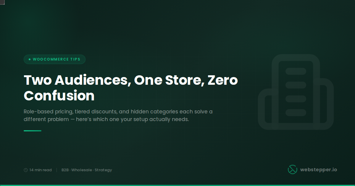 WooCommerce B2B Pricing Strategy: How to Run Wholesale and Retail From One Store Without Confusing Anyone