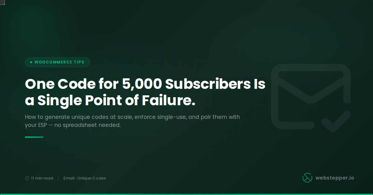 WooCommerce Bulk Discount Codes for Email Campaigns: How to Send 5,000 Unique Codes Without a Spreadsheet