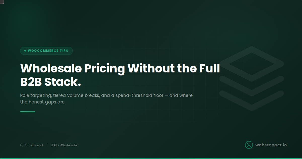 WooCommerce Wholesale Pricing With Minimum Order Quantities: Role-Based Discounts Without a Full B2B Suite