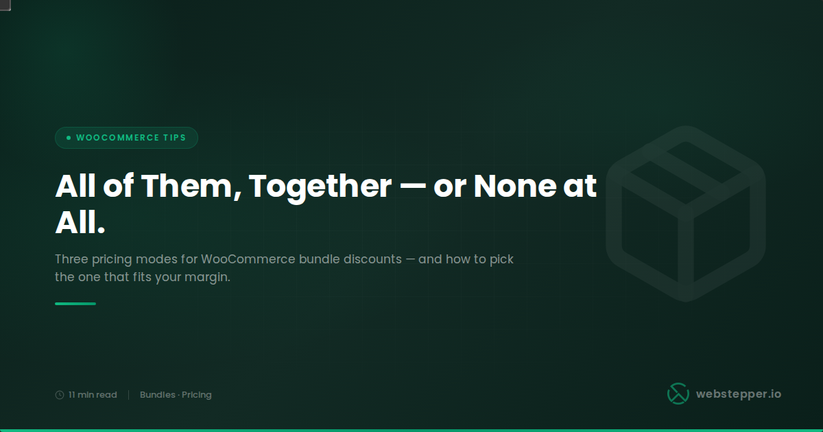 How to Set Up a WooCommerce Bundle Discount Campaign (Three Pricing Modes Explained)