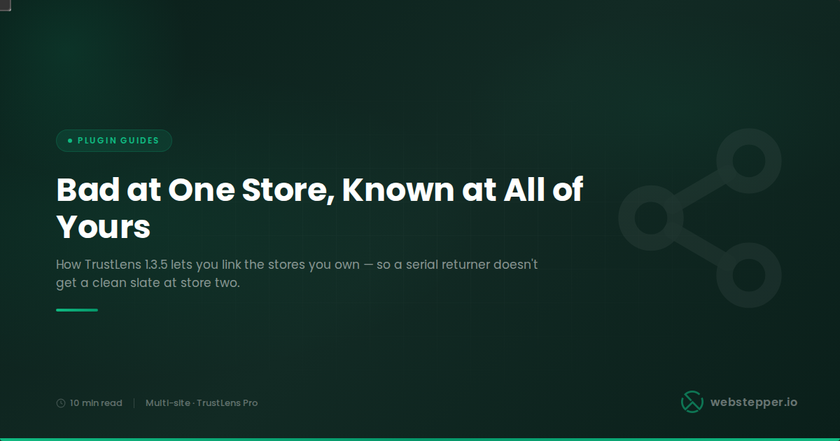 TrustLens 1.3.5: Link the Stores You Own So a Bad Customer Can't Walk Between Them