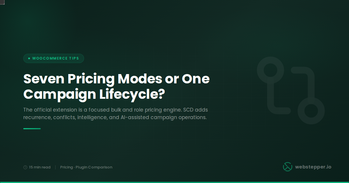 WooCommerce Dynamic Pricing vs Smart Cycle Discounts: Official Extension or Campaign System?